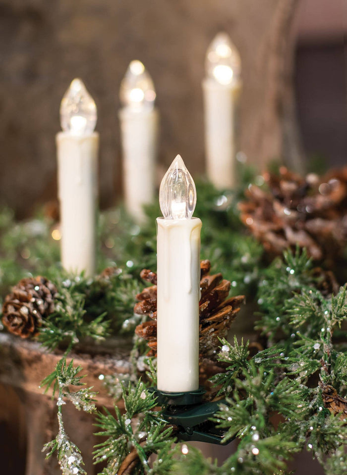 Col House Designs Holiday Set of 10, White Clip-on Candle With Remote
