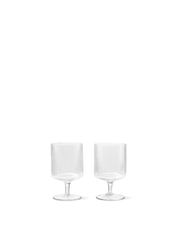 Ferm Living Kitchen & Dining Set of 2, Ripple Wine Glasses