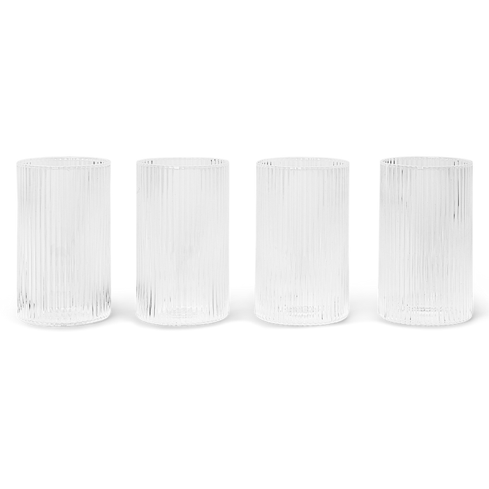 Ferm Living Kitchenware Ripple Glasses Tall, Set of 4
