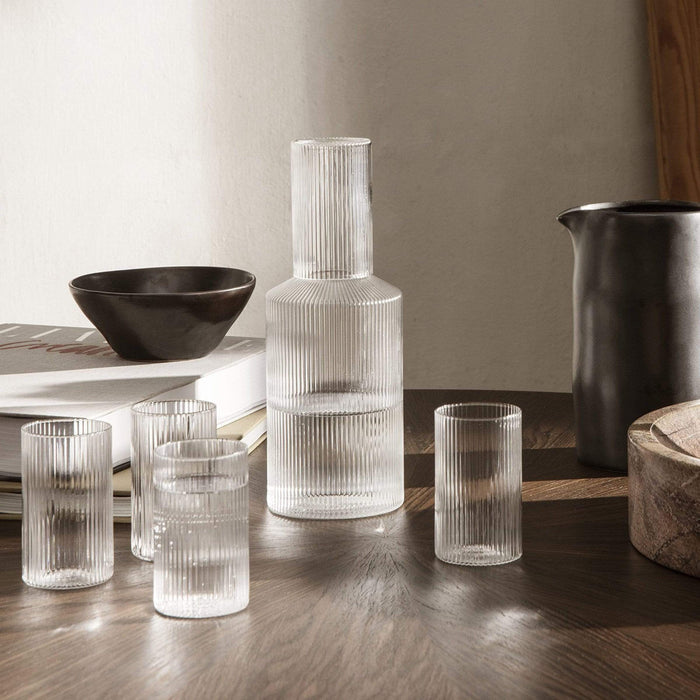 Ferm Living Kitchenware Ripple Glasses Tall, Set of 4