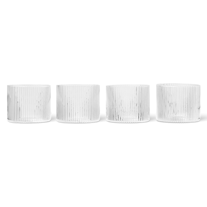 Ferm Living Kitchenware Ripple Glasses Low, Set of 4