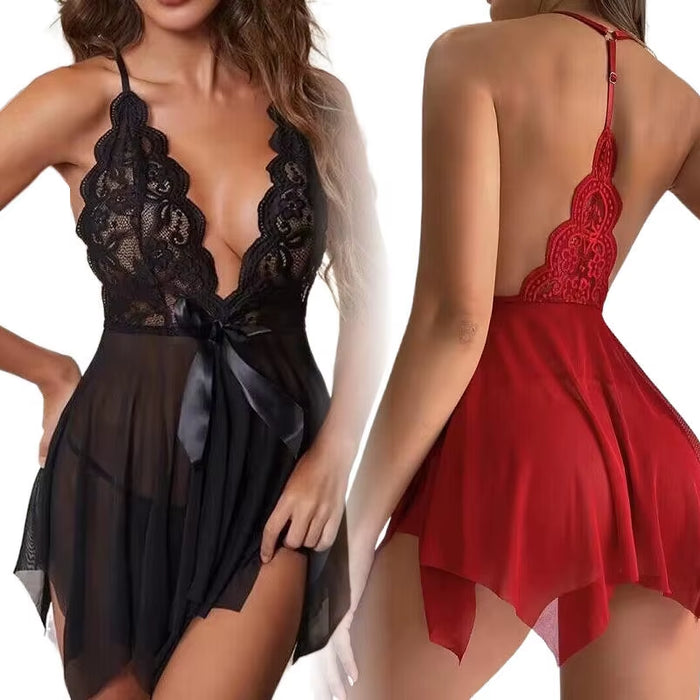 Sexy Lace See-Through Lingerie Set Sling Mesh Party Style Uniform Seductive Sexy Lingerie