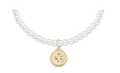 Enewton Signature Cross Gold Disc Classic Pearl 3mm Bead Bracelet