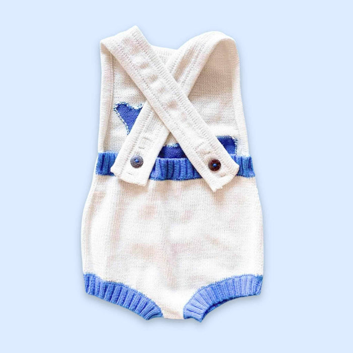 Estella SHOP Sleeveless Knit Whale Baby Romper