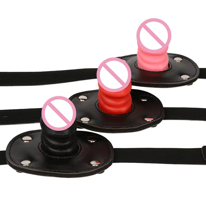 Sm Oral Sex Toys Silicone Strap on Mouth Gag Dildo