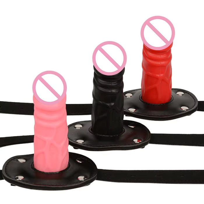 Sm Oral Sex Toys Silicone Strap on Mouth Gag Dildo