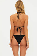 black ribbed string bikini