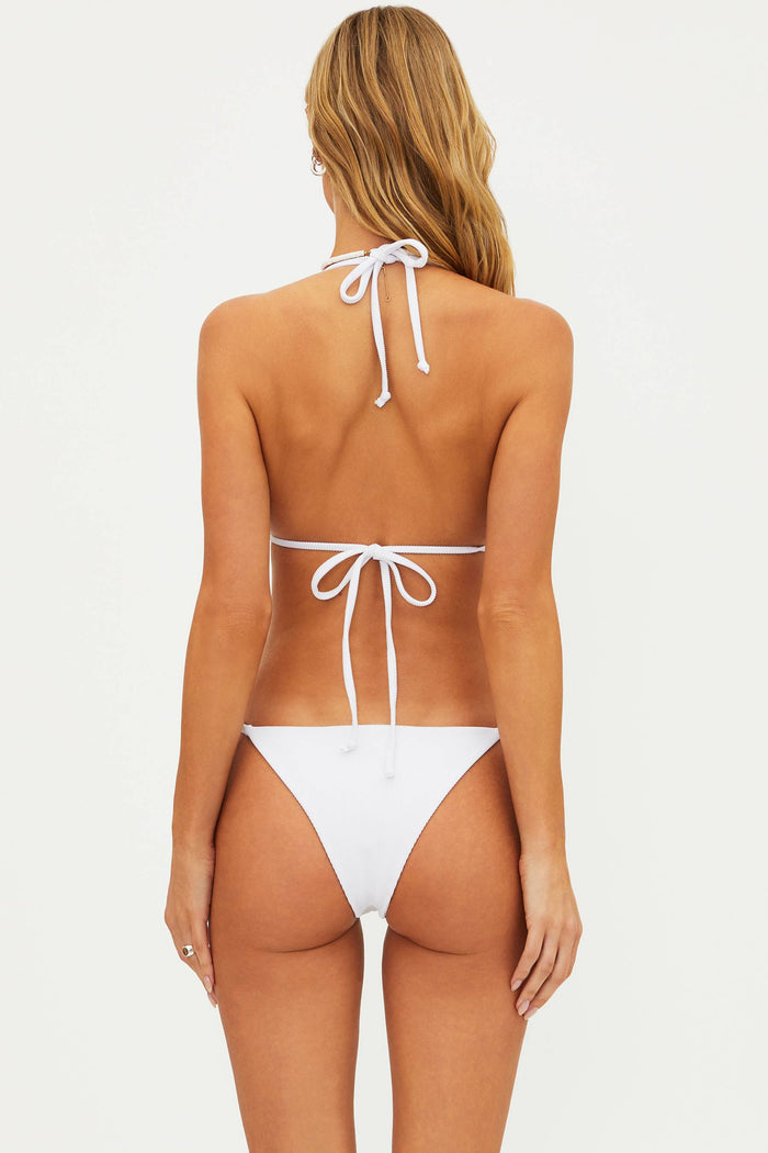 white ribbed string bikini