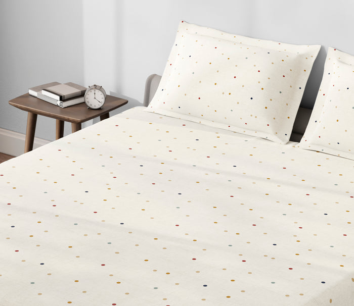Spaces Aeris Beige Geometric 100% Cotton 144 TC Queen Fitted Sheet