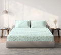 Spaces Aeris Light Blue Floral Cotton 144TC Percale Large Bedsheet Set