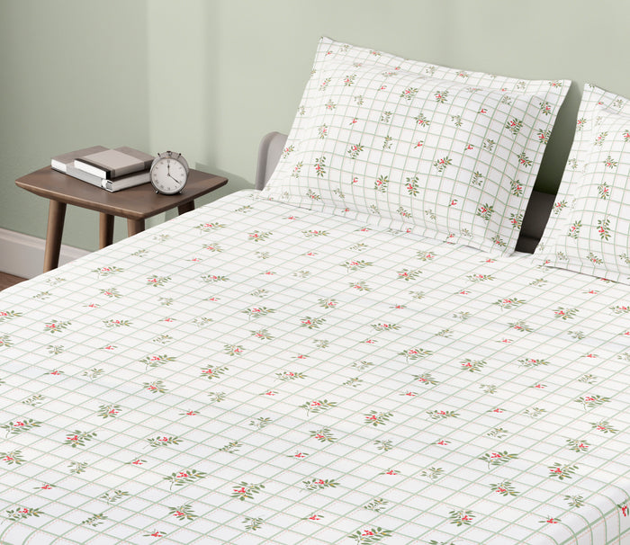 Spaces Aeris White Floral Cotton 144TC Percale Large Bedsheet Set