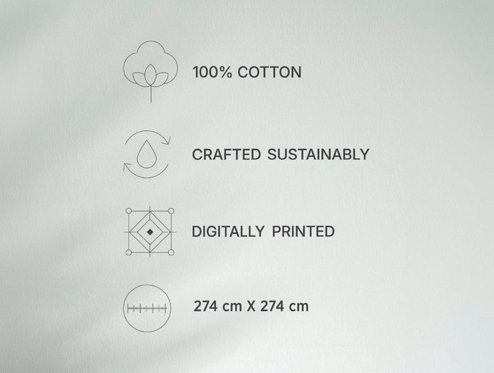 Spaces Avaris Dark Violet Floral 100% Cotton 210 TC Double Bedsheet with 2 Pillow Covers - 108 x 108 Inches