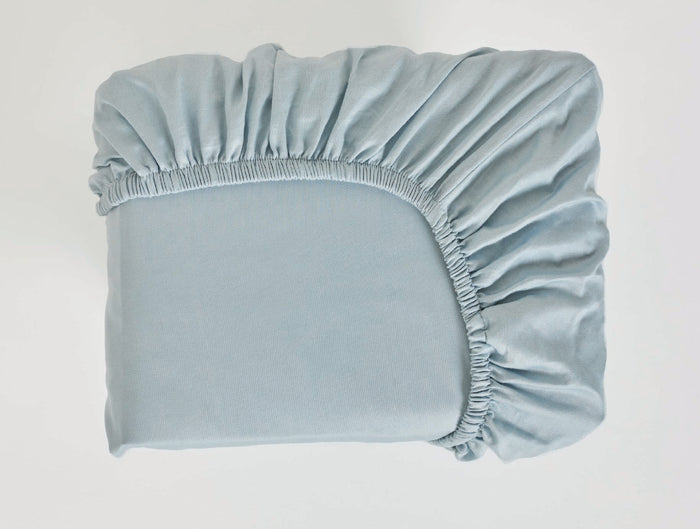 Spaces Aven Blue Solid 100% Cotton 210 TC Large Bedsheet with 2 Pillow Covers - 108 x 108 Inches