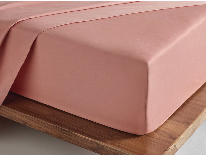 Spaces Aven Blush Solid 100% Cotton 210 TC Large Bedsheet with 2 Pillow Covers - 108 x 108 Inches