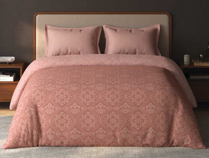 Spaces Avira Dusty Pink Ornate Microfiber Double Quilt - 88 x 106 Inches