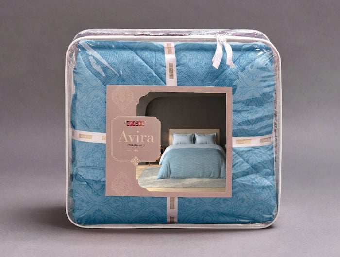 Spaces Avira Ether Ornate Microfiber Double Quilt - 88 x 106 Inches