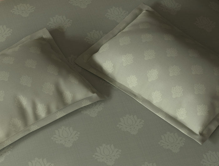 Spaces Avira Sage Ornate Microfiber Double Quilt - 88 x 106 Inches