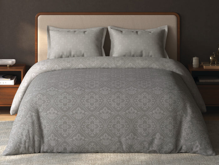 Spaces Avira Silver Lining Ornate Microfiber Double Quilt - 88 x 106 Inches