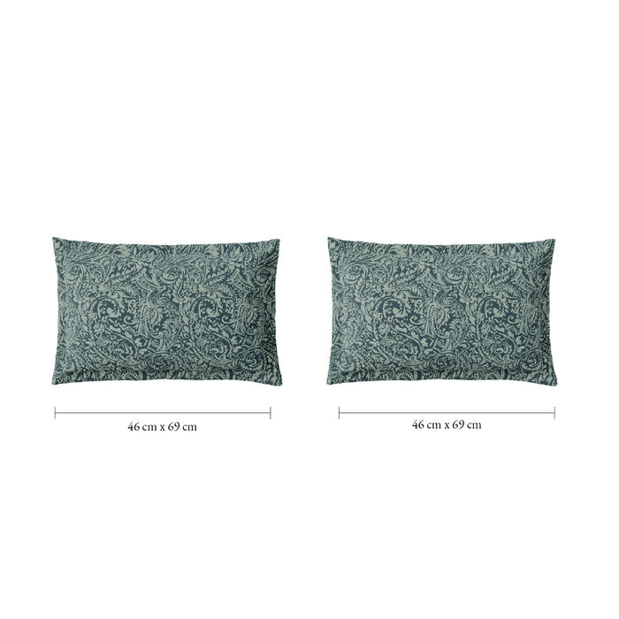 Spaces Fiora 100% Cotton 144 TC Percale Floral Permium Bedding Set, Light Blue