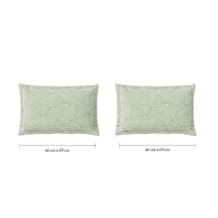 Spaces Fiora 100% Cotton 144 TC Percale Floral Permium Bedding Set, Light Green
