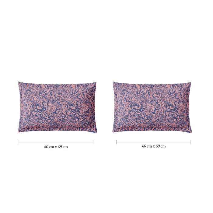 Spaces Fiora 100% Cotton 144 TC Percale Floral Permium Bedding Set, Light Violet