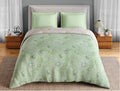 Spaces Fiora 100% Cotton 144 TC Percale Floral Permium Double Duvet Cover, Light Green