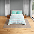 Spaces Fiora 100% Cotton 144 TC Percale Geometric Permium Bedding Set, Aqua