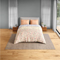 Spaces Fiora 100% Cotton 144 TC Percale Ornate Permium Bedding Set, Light Yellow