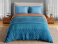 Spaces Fiora 100% Cotton 144 TC Percale Ornate Permium Double Duvet Cover, Blue