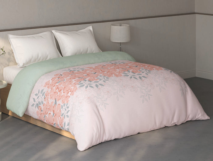 Spaces Fiora 100% Cotton Floral Light Pink Double Quilt - 88 x 106 Inches