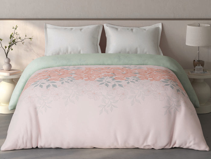 Spaces Fiora 100% Cotton Floral Light Pink Double Quilt - 88 x 106 Inches