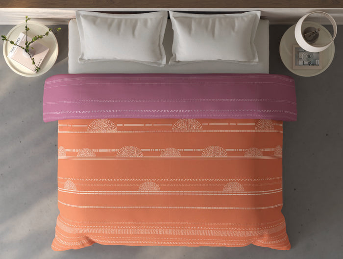 Spaces Fiora 100% Cotton Geometric Rust Double Quilt - 88 x 106 Inches