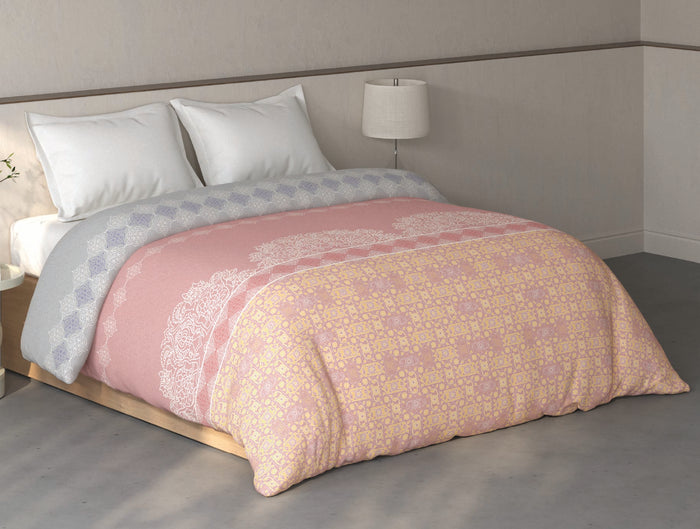 Spaces Fiora 100% Cotton Ornate Blush Double Quilt - 88 x 106 Inches