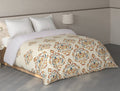 Spaces Fiora 100% Cotton Ornate Cream Double Quilt - 88 x 106 Inches