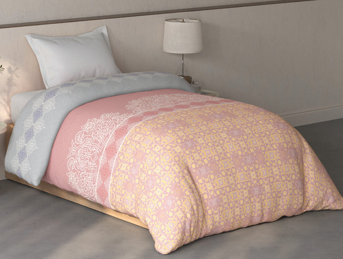 Spaces Fiora Blush Ornate 100% Cotton Single Quilt - 59 x 86 Inches