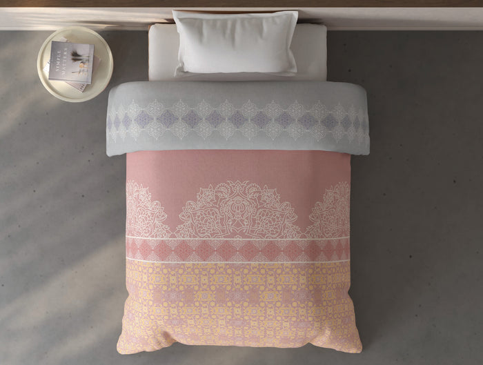Spaces Fiora Blush Ornate 100% Cotton Single Quilt - 59 x 86 Inches