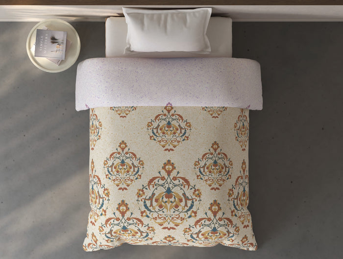 Spaces Fiora Cream Ornate 100% Cotton Single Quilt - 59 x 86 Inches