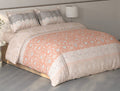 Spaces Fiora Light Blush Ornate 100% Cotton Large Bedsheet with 2 Pillow Covers - 108 x 108 Inches