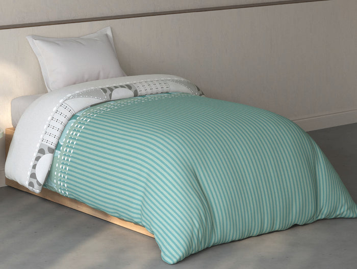 Spaces Fiora Light Green Geometric 100% Cotton Single Quilt - 59 x 86 Inches