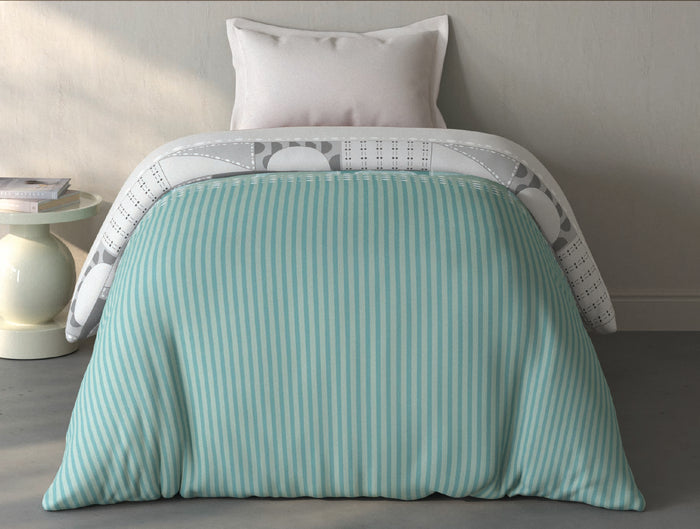 Spaces Fiora Light Green Geometric 100% Cotton Single Quilt - 59 x 86 Inches