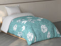 Spaces Fiora Light Teal Floral 100% Cotton Single Quilt - 59 x 86 Inches