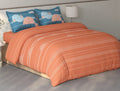 Spaces Fiora Rust Geometric 100% Cotton Large Bedsheet with 2 Pillow Covers - 108 x 108 Inches