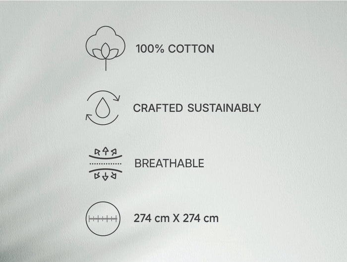Spaces Fiora Rust Geometric 100% Cotton Large Bedsheet with 2 Pillow Covers - 108 x 108 Inches