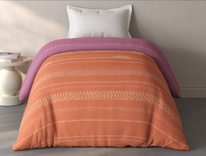 Spaces Fiora Rust Geometric 100% Cotton Single Quilt - 59 x 86 Inches