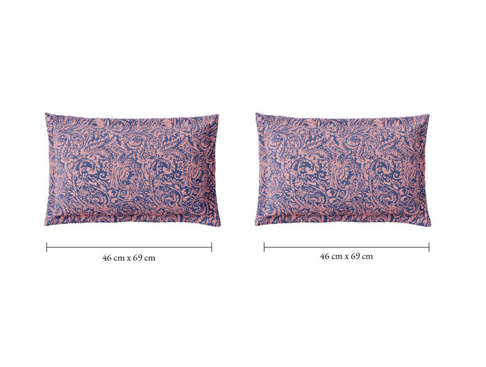 Spaces Flora 100% Cotton 144 TC Percale Floral Double Bedsheet with 2 Pillow Covers, Light Violet
