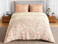 Spaces Flora 100% Cotton 144 TC Percale Ornate Large Bedsheet with 2 Pillow Covers, Light Yellow