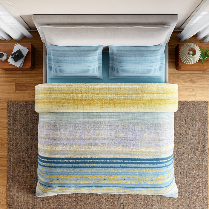 Spaces Geoform 100% Cotton 132 TC Percale Geometric Double Bedsheet with 2 Pillow Covers, Blue