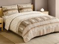 Spaces Marble Inlay Cream Floral 100% Cotton 210 TC Large Bedsheet with 2 Pillow Covers - 108 x 108 Inches