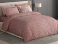 Spaces Meraki Blush 100% Cotton 300 TC Floral Premium Large Bedsheet with 4 Pillow Covers - 108 x 108 Inches