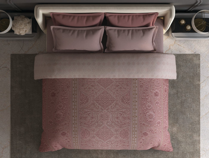 Spaces Meraki Blush Floral 100% Cotton 300 TC Double Quilt - 88 x 106 Inches
